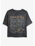 Wicked: For Good The Lands Of Oz Map Girls Mineral Wash Crop T-Shirt Hot Topic Exclusive