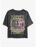 Wicked: For Good Elphaba & Glinda Heart Halves Girls Crop Mineral Wash T-Shirt