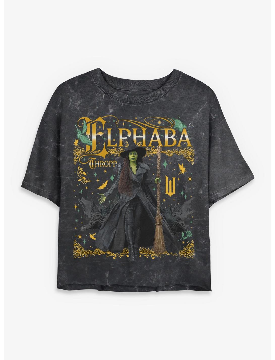 Wicked Elphaba Thropp Mineral Wash Girls Crop T-Shirt Hot Topic Exclusive