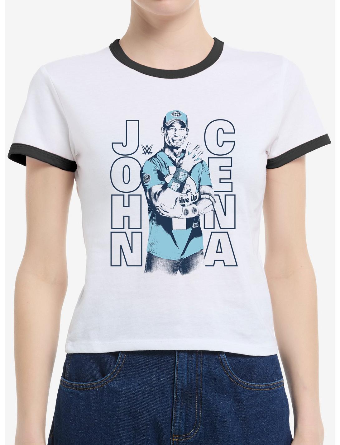 WWE John Cena Never Give Up Girls Baby Ringer T-Shirt
