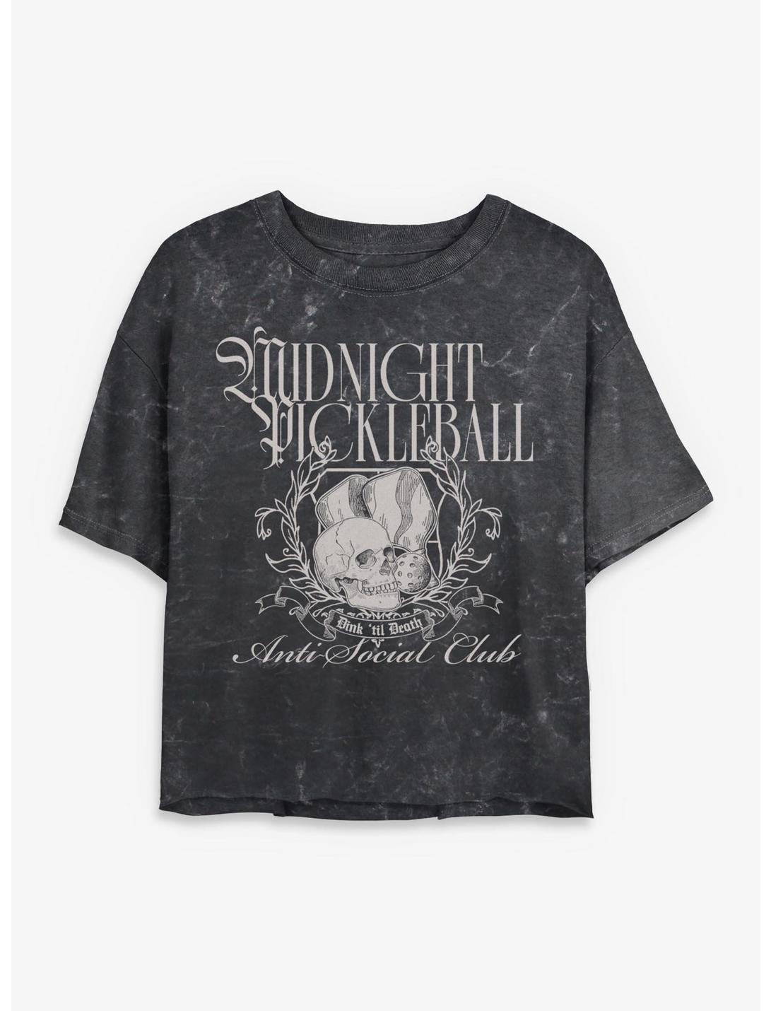 Midnight Pickleball Mineral Wash Girls Crop T-Shirt