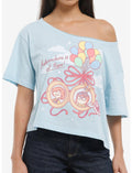 Her Universe Disney Pixar Up Young Carl & Ellie Girls Off-Shoulder T-Shirt
