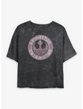 Star Wars Woman's Place Is In The Resistance Girls Mineral Wash Crop T-Shirt