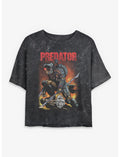 Alien Predator Skull Sack Girls Mineral Wash Crop T-Shirt