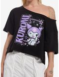 Kuromi Chains & Stars Girls Off-Shoulder T-Shirt