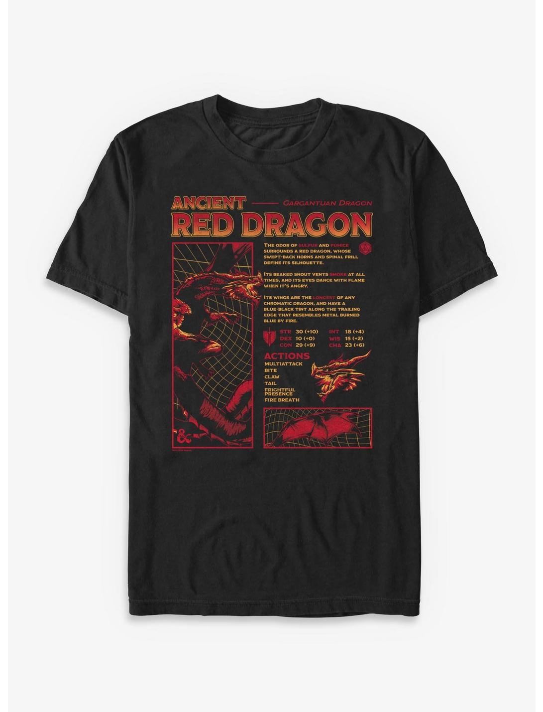 Dungeons & Dragons Ancient Red Dragon Stats T-Shirt