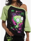 Invader Zim GIR Graffiti Girls Off-Shoulder T-Shirt