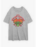 Minecraft Let's Explore Together Creeper Girls Oversized T-Shirt