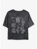Botanical Goth Girls Mineral Wash Crop T-Shirt