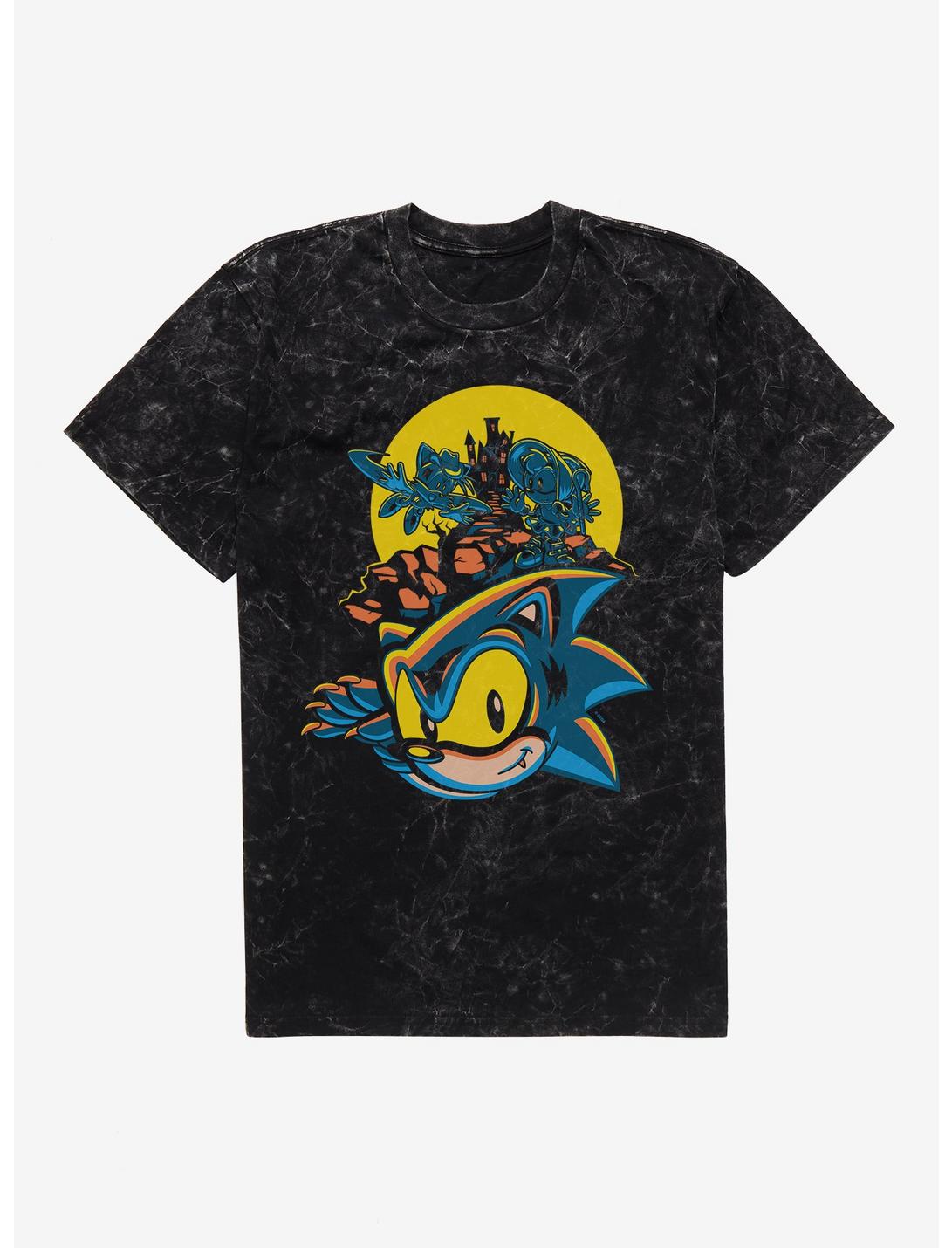 Sonic The Hedgehog Spooky Scary Halloween Mineral Wash T-Shirt