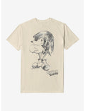 Sonic The Hedgehog Artistic Sketch Garment Dye T-Shirt