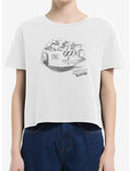 Sonic The Hedgehog Dr. Eggman Egg Mobile Artistic Sketch Girls Boxy Crop T-Shirt
