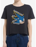 Sonic The Hedgehog Running At Full Speed Girls Boxy Crop T-Shirt