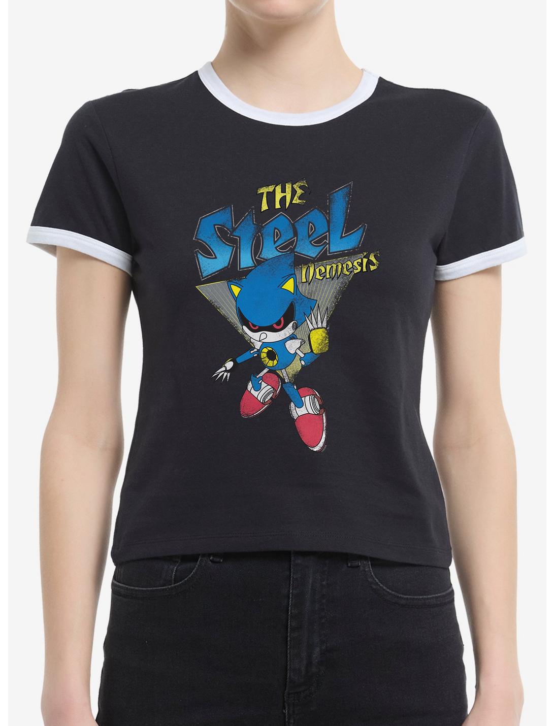 Sonic The Hedgehog Eggman Robotics Corp Girls Ringer T-Shirt