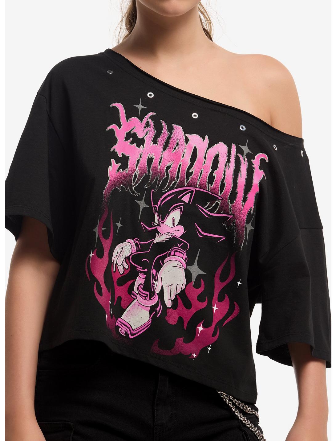 Sonic The Hedgehog Shadow Grommet Girls Off-Shoulder T-Shirt