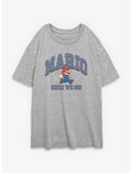 Nintendo Mario Here We Go Girls Oversized T-Shirt