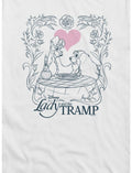 Disney Lady And The Tramp Love Spaghetti Line Art Girls T-Shirt