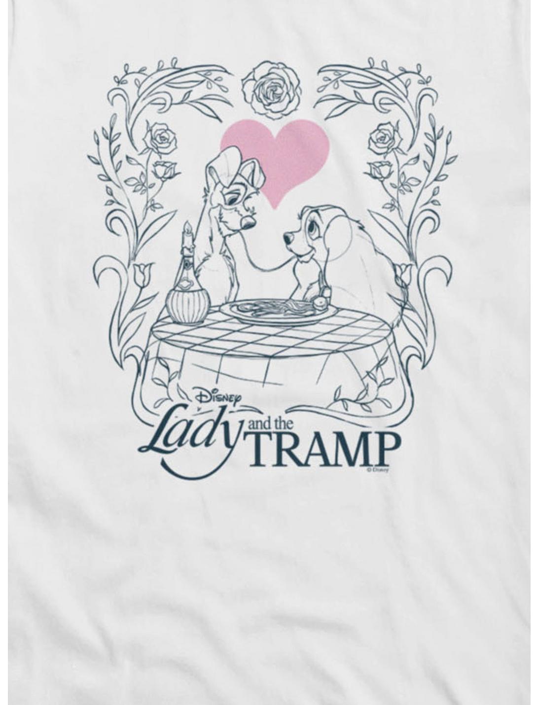 Disney Lady And The Tramp Love Spaghetti Line Art Girls T-Shirt