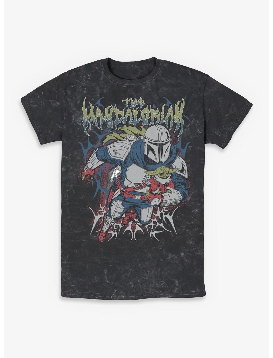 Star Wars The Mandalorian & Grogu Metal Mineral Wash T-Shirt Hot Topic Exclusive