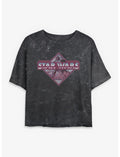 Star Wars Collage Girls Mineral Wash Crop T-Shirt