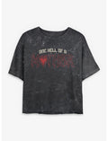 Hell Of A Mother Girls Mineral Wash Crop T-Shirt