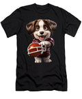4 American Football Puppy Touchdown Quarterback Linebacker Dog Heidi Joyce T-Shirt
