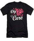 4 Dig for Cure Ribbon Volleyball Breast Cancer Natalie Lidford T-Shirt