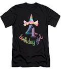 4th Birthday Girl 4 Years Old Party Gift Art Grabitees T-Shirt
