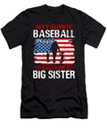 5 My Favorite Baseball Catcher Calls Me Big Sister Baseball USA Flag Dhbubble T-Shirt