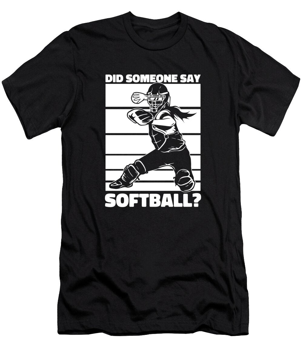8 Softball Pitcher Batter Catcher Softball Crazy Squirrel T-Shirt