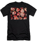 A Background of Vintage Red Leather Cricket Balls with White Sti Jane Rix T-Shirt