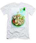 A Green Plate Containing Mint Marinade Grilled Chicken Ribboned Zucchini Salad and Grilled Vegetables Maricruz Avalos Flores T-Shirt