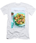 A Green Plate with Slices of Grilled Potatoes with Mint and Chilli Sauce Garnished with Mint Leaves Maricruz Avalos Flores T-Shirt