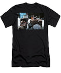 A Winter Barbecue with a Rustic Wood Fired Oven and Utensils in the Snow Lode Greven Photography T-Shirt