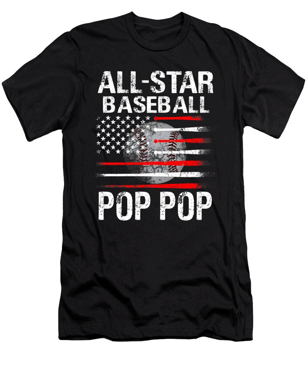 All Star Baseball Pop Pop USA Flag Dhbubble T-Shirt