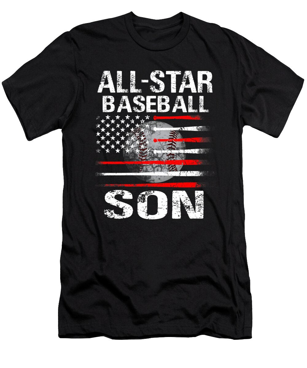 All Star Baseball Son USA Flag Dhbubble T-Shirt