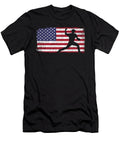 American Flag Baseball Player Pitcher Patriotic Eyes Four T-Shirt