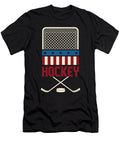American Flag Hockey USA Patriotic Gift Ice Hockey Maximus Designs T-Shirt