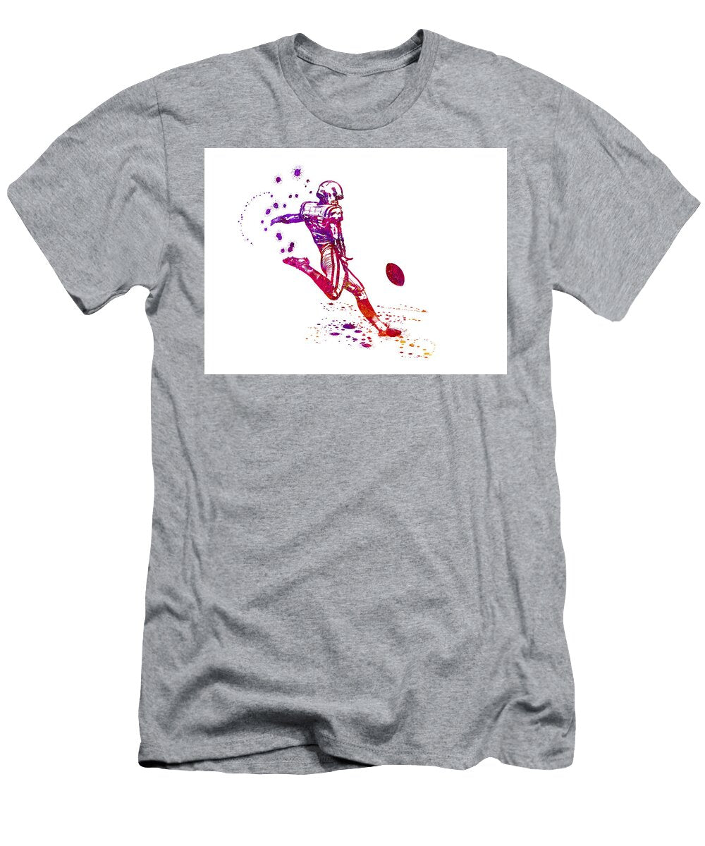 American Football Kicker NFL Player Kicking the Ball Colorful Jesp Art and Decor T-Shirt