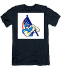 American Football Player Holding Flag Retro Aloysius Patrimonio T-Shirt