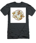 American Football Qb Throwing Circle Side Etching Aloysius Patrimonio T-Shirt