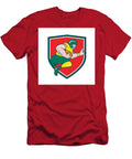 American Football Running Back Charging Crest Cartoon Aloysius Patrimonio T-Shirt