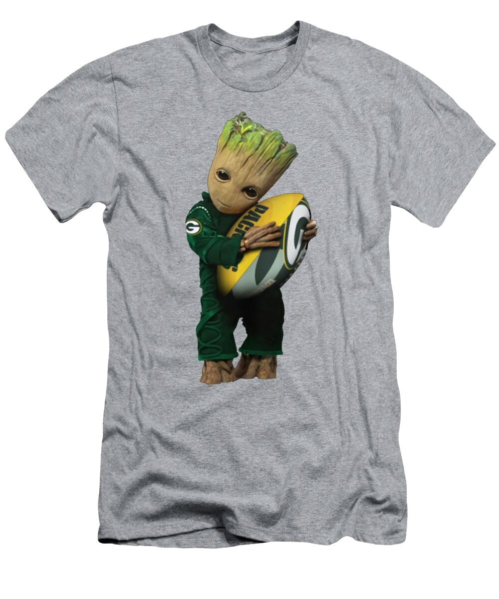 Baby Groot Hug Rugby Ball Green Bay Packers Unisex Summer Fashion Joshua Lieder T-Shirt