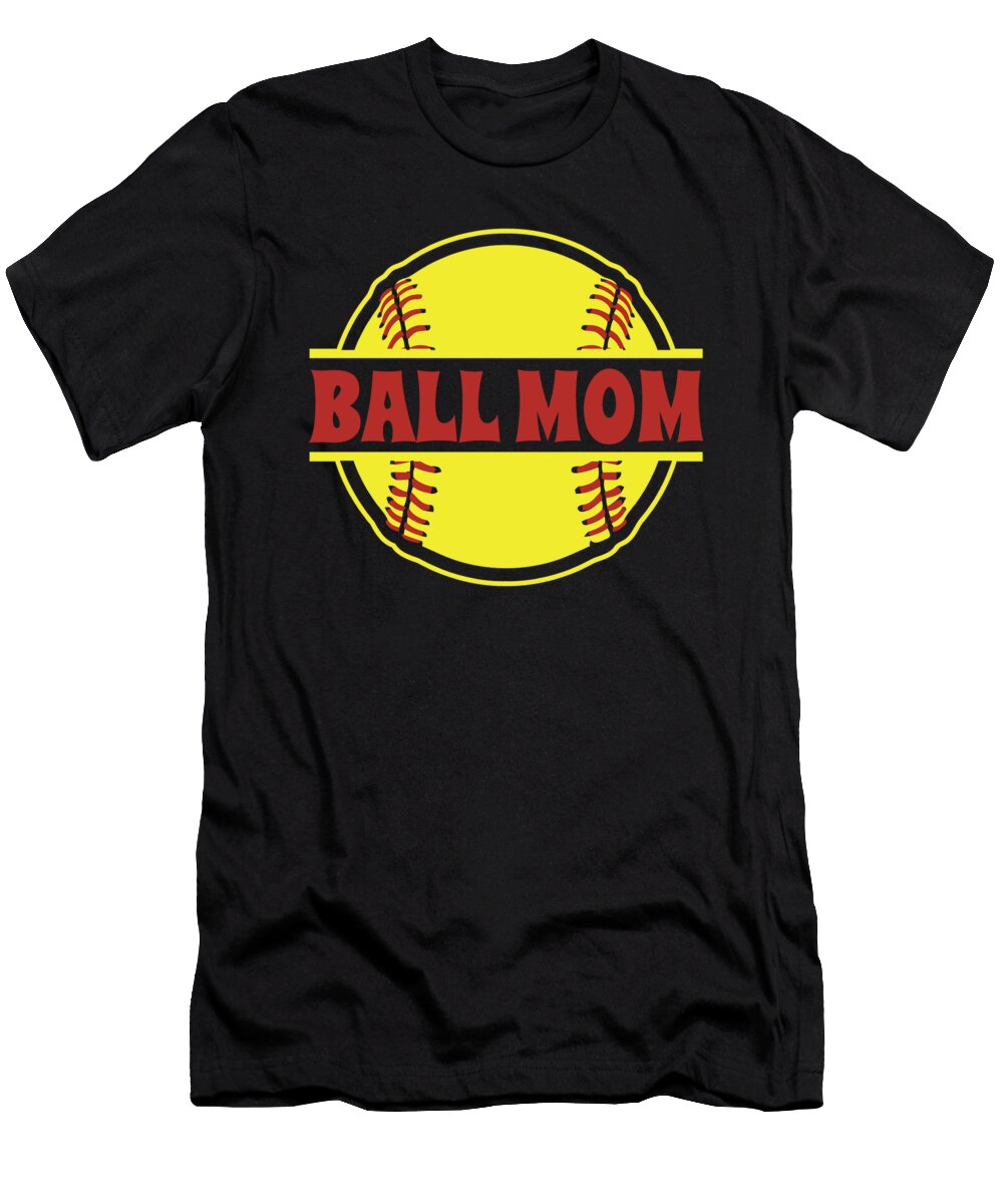 Ball Mom Mother Batter Catcher Pitcher Softball Mom Crazy Squirrel T-Shirt