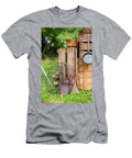 Barbecue Grille Next to Outdoor Kitchen Made From Wooden Crated in Summery Garden Sebastian Schollmeyer T-Shirt