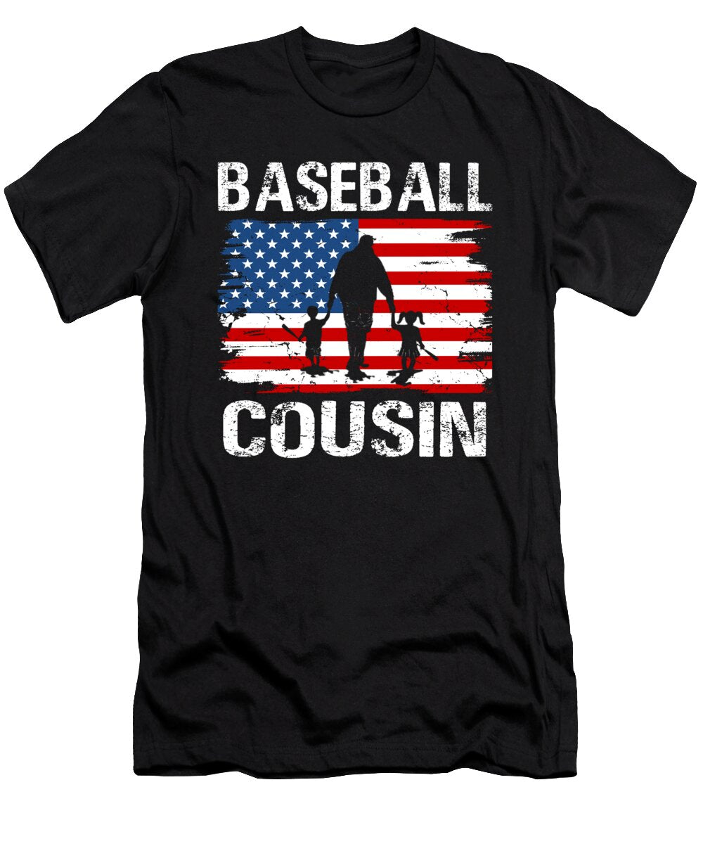 Baseball Cousin USA Flag Catcher Fathers Day Dhbubble T-Shirt