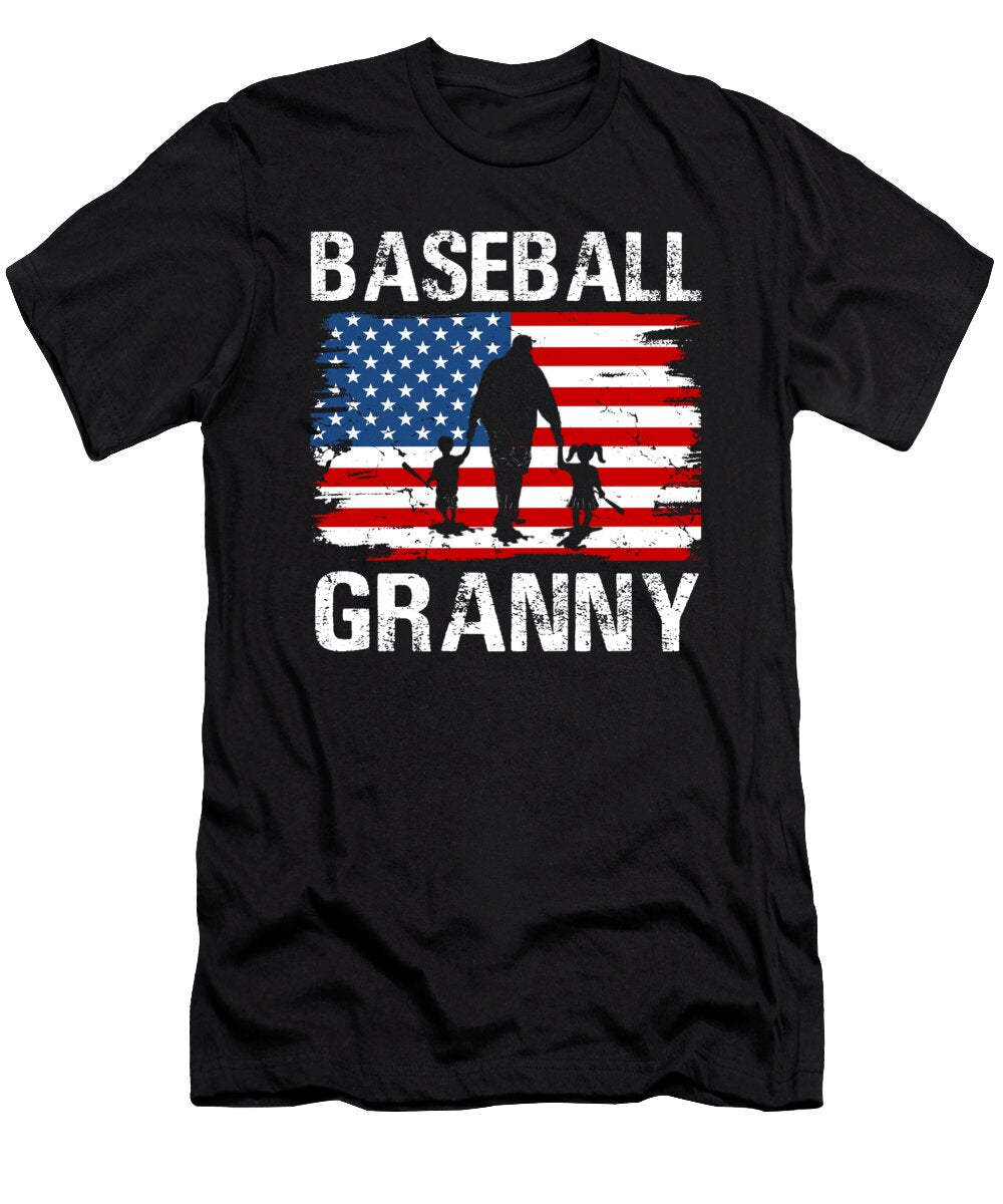 Baseball Granny USA Flag Catcher Fathers Day Dhbubble T-Shirt