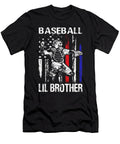 Baseball Lil Brother Happy Fathers Day USA Flag Dhbubble T-Shirt