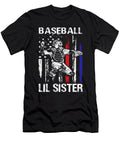 Baseball Lil Sister Happy Fathers Day USA Flag Dhbubble T-Shirt