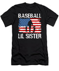 Baseball Lil Sister USA Flag Catcher Fathers Day Dhbubble T-Shirt